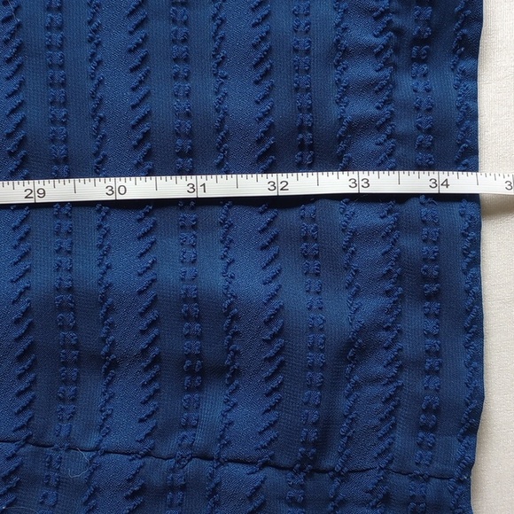 Ann Taylor Textured Semi-Sheer Mini Dress XS Blue Striped Lined  50off3 - Picture 7 of 7